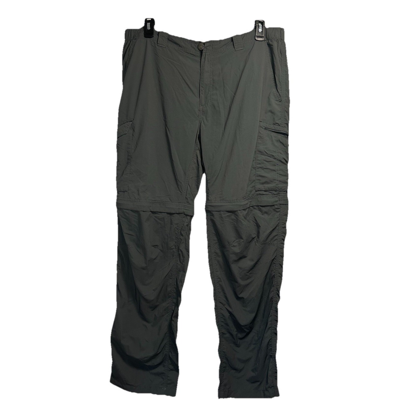 Columbia Pants Mens 38x33 Gray Nylon Cargo Hiking Omnishade Upf Protection